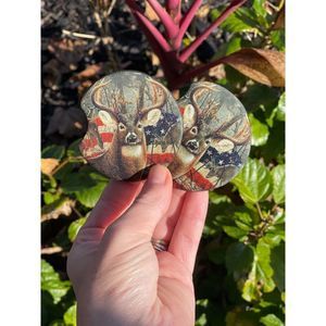 Patriotic Deer Car Coaster Set | Car Accessories